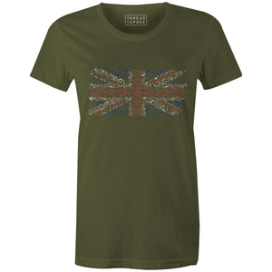 Bikes of Great Britain Women'sJordon Mazziotti - THREAD+SPOKE | MTB APPAREL | ROAD BIKING T-SHIRTS | BICYCLE T SHIRTS |