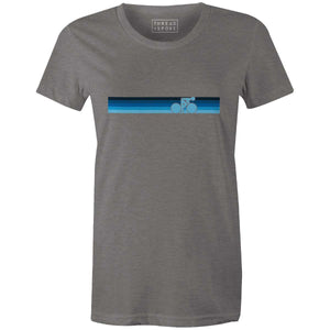 Rainbow Biker Retro Blue Women'sThread+Spoke - THREAD+SPOKE | MTB APPAREL | ROAD BIKING T-SHIRTS | BICYCLE T SHIRTS |