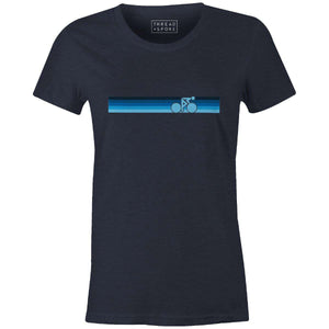 Rainbow Biker Retro Blue Women'sThread+Spoke - THREAD+SPOKE | MTB APPAREL | ROAD BIKING T-SHIRTS | BICYCLE T SHIRTS |