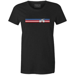 Rainbow Biker USA Women'sThread+Spoke - THREAD+SPOKE | MTB APPAREL | ROAD BIKING T-SHIRTS | BICYCLE T SHIRTS |