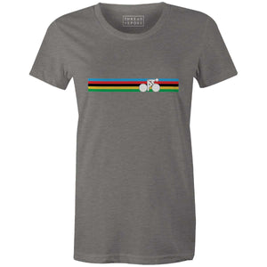 Rainbow Biker World Champ Women'sThread+Spoke - THREAD+SPOKE | MTB APPAREL | ROAD BIKING T-SHIRTS | BICYCLE T SHIRTS |