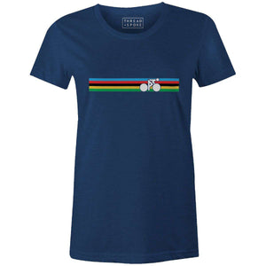 Rainbow Biker World Champ Women'sThread+Spoke - THREAD+SPOKE | MTB APPAREL | ROAD BIKING T-SHIRTS | BICYCLE T SHIRTS |