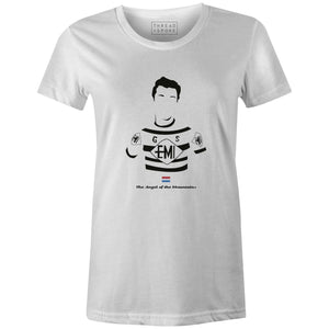 The Angel of the Mountains Women'sBICI - THREAD+SPOKE | MTB APPAREL | ROAD BIKING T-SHIRTS | BICYCLE T SHIRTS |