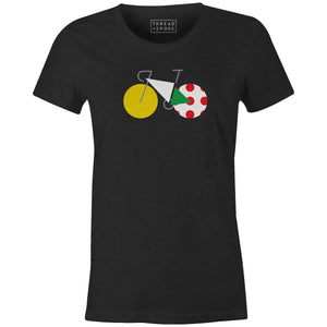 The Abstract Tour Women'sReigedesign - THREAD+SPOKE | MTB APPAREL | ROAD BIKING T-SHIRTS | BICYCLE T SHIRTS |