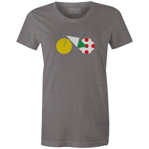 The Abstract Tour Women'sReigedesign - THREAD+SPOKE | MTB APPAREL | ROAD BIKING T-SHIRTS | BICYCLE T SHIRTS |