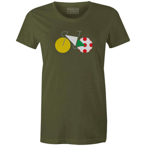 The Abstract Tour Women'sReigedesign - THREAD+SPOKE | MTB APPAREL | ROAD BIKING T-SHIRTS | BICYCLE T SHIRTS |