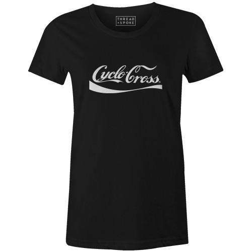 Coca Cola The Real Thing White Text - T-Shirt Donna, Manica Corta, Bianca