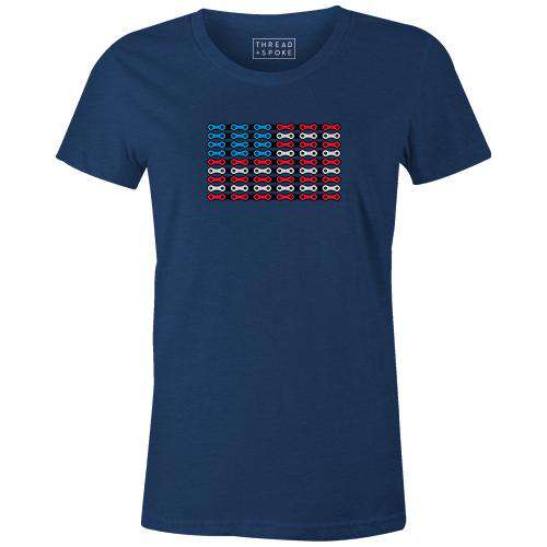Ride, White & Blue Women'sJeremy Reiss - THREAD+SPOKE | MTB APPAREL | ROAD BIKING T-SHIRTS | BICYCLE T SHIRTS |