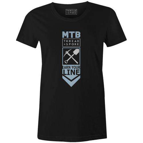 Earn Your Line Women'sThread+Spoke - THREAD+SPOKE | MTB APPAREL | ROAD BIKING T-SHIRTS | BICYCLE T SHIRTS |