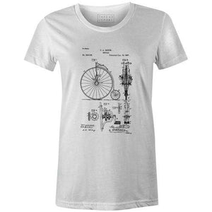 Bike Patent 1887 Women'sPoster Bob - THREAD+SPOKE | MTB APPAREL | ROAD BIKING T-SHIRTS | BICYCLE T SHIRTS |