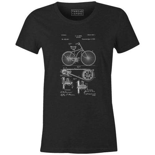 Bike Patent 1890 Women'sPoster Bob - THREAD+SPOKE | MTB APPAREL | ROAD BIKING T-SHIRTS | BICYCLE T SHIRTS |