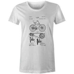 Bike Patent 1890 Women'sPoster Bob - THREAD+SPOKE | MTB APPAREL | ROAD BIKING T-SHIRTS | BICYCLE T SHIRTS |