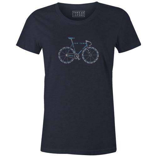 Bike Anatomy Women'sReigedesign - THREAD+SPOKE | MTB APPAREL | ROAD BIKING T-SHIRTS | BICYCLE T SHIRTS |