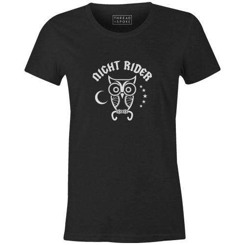 Night Rider Women'sReigedesign - THREAD+SPOKE | MTB APPAREL | ROAD BIKING T-SHIRTS | BICYCLE T SHIRTS |