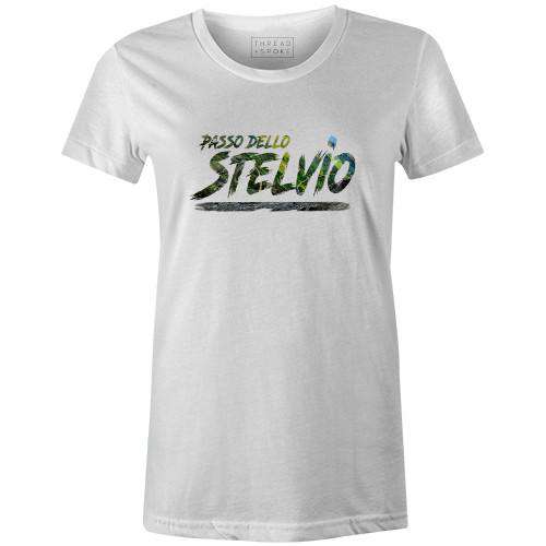 Passo Dello Stelvio Women'sStrong Cycling - THREAD+SPOKE | MTB APPAREL | ROAD BIKING T-SHIRTS | BICYCLE T SHIRTS |