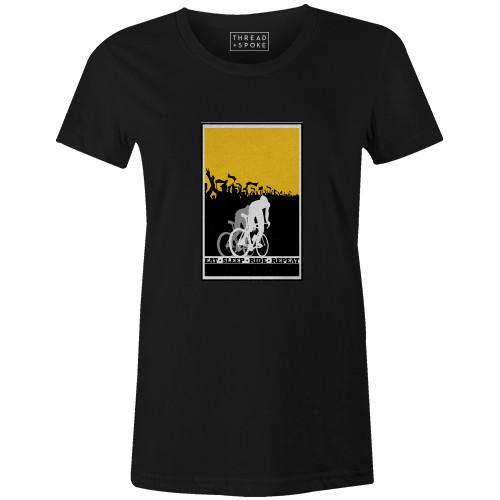 Eat, Sleep, Ride, Repeat Women'sSassan Filsoof - THREAD+SPOKE | MTB APPAREL | ROAD BIKING T-SHIRTS | BICYCLE T SHIRTS |