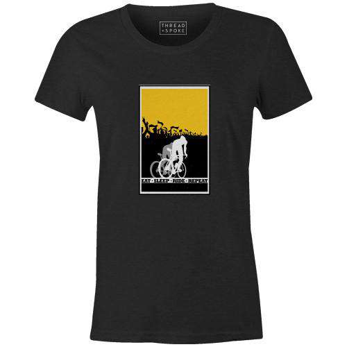Eat, Sleep, Ride, Repeat Women'sSassan Filsoof - THREAD+SPOKE | MTB APPAREL | ROAD BIKING T-SHIRTS | BICYCLE T SHIRTS |