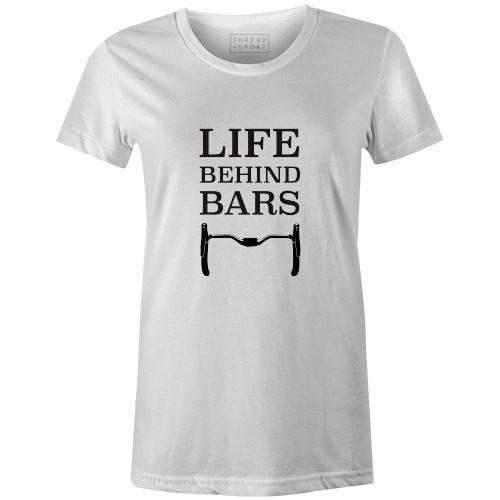 A Life Behind Bars Women'sThread+Spoke - THREAD+SPOKE | MTB APPAREL | ROAD BIKING T-SHIRTS | BICYCLE T SHIRTS |