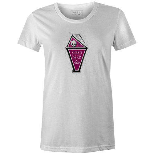 Shred Til Yer Dead Women'sDustin Fritz - THREAD+SPOKE | MTB APPAREL | ROAD BIKING T-SHIRTS | BICYCLE T SHIRTS |