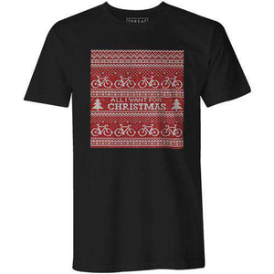 All I Want For ChristmasThread+Spoke - THREAD+SPOKE | MTB APPAREL | ROAD BIKING T-SHIRTS | BICYCLE T SHIRTS |
