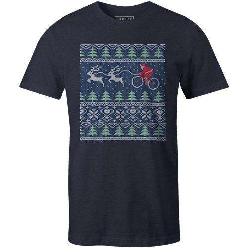 Santa Bike SleighThread+Spoke - THREAD+SPOKE | MTB APPAREL | ROAD BIKING T-SHIRTS | BICYCLE T SHIRTS |