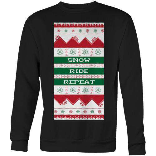 Snow Ride Repeat SweaterThread+Spoke - THREAD+SPOKE | MTB APPAREL | ROAD BIKING T-SHIRTS | BICYCLE T SHIRTS |