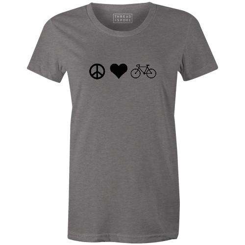Peace Love Bicycles Women'sThread+Spoke - THREAD+SPOKE | MTB APPAREL | ROAD BIKING T-SHIRTS | BICYCLE T SHIRTS |