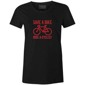 Save A Bike Women'sThread+Spoke - THREAD+SPOKE | MTB APPAREL | ROAD BIKING T-SHIRTS | BICYCLE T SHIRTS |