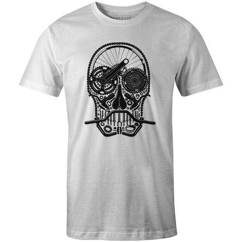 Tee shirt fashion skull biker