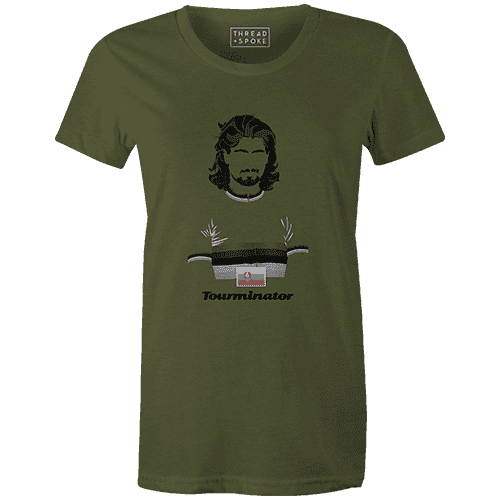 Tourminator Women'sBICI - THREAD+SPOKE | MTB APPAREL | ROAD BIKING T-SHIRTS | BICYCLE T SHIRTS |