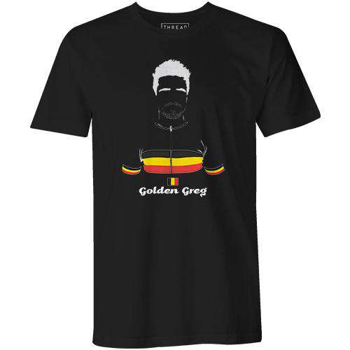 Golden GregBICI - THREAD+SPOKE | MTB APPAREL | ROAD BIKING T-SHIRTS | BICYCLE T SHIRTS |