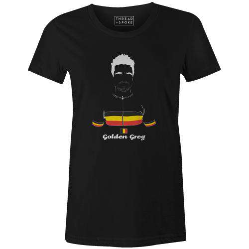 Golden Greg Women'sBICI - THREAD+SPOKE | MTB APPAREL | ROAD BIKING T-SHIRTS | BICYCLE T SHIRTS |