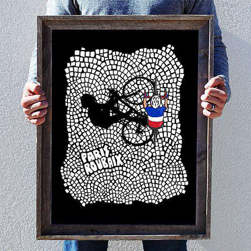 Paris-Roubaix Cobbles PosterThread+Spoke - THREAD+SPOKE | MTB APPAREL | ROAD BIKING T-SHIRTS | BICYCLE T SHIRTS |