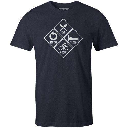 Eat, Sleep, Cycle, RepeatThread+Spoke - THREAD+SPOKE | MTB APPAREL | ROAD BIKING T-SHIRTS | BICYCLE T SHIRTS |