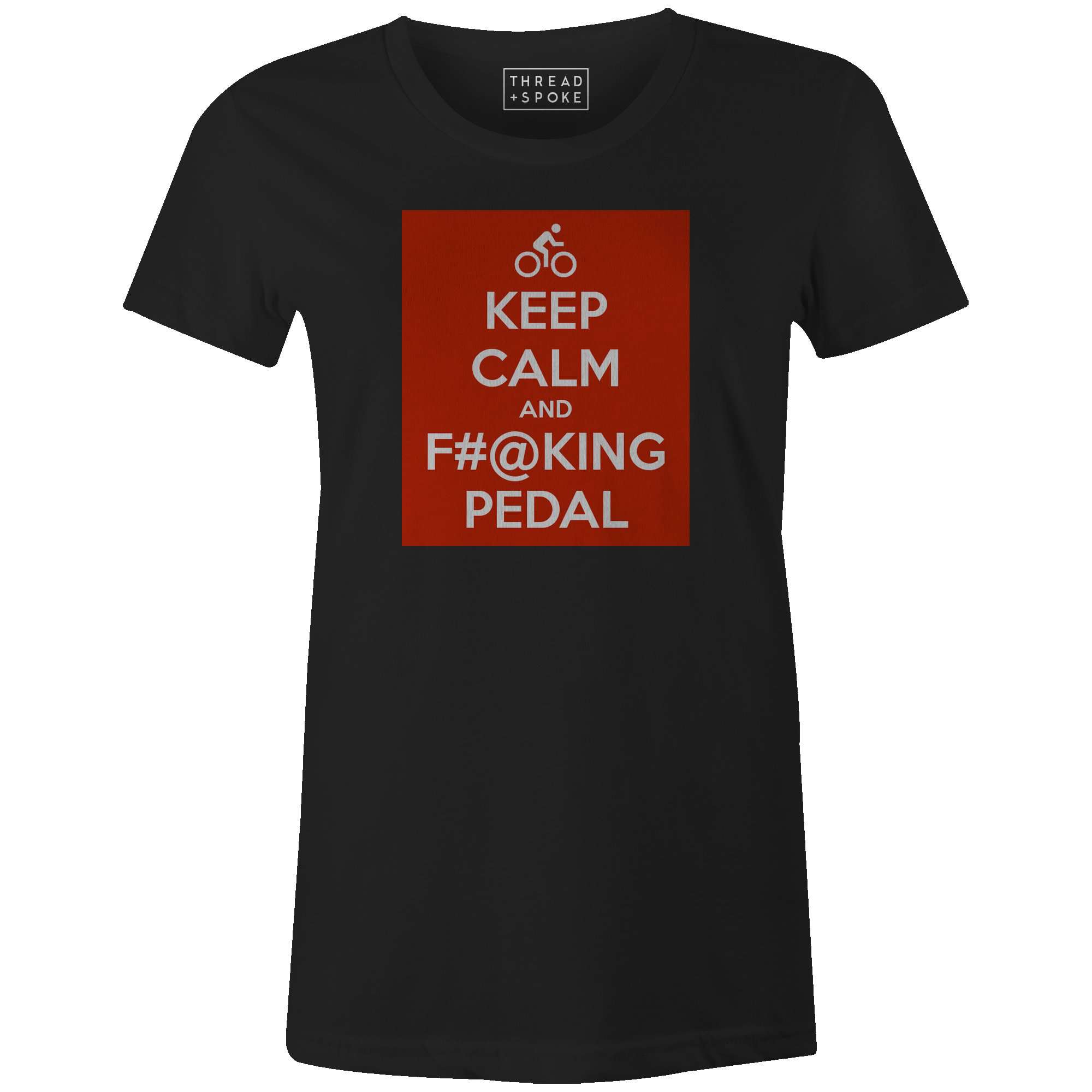Keep Calm and Pedal Women'sMile24 - THREAD+SPOKE | MTB APPAREL | ROAD BIKING T-SHIRTS | BICYCLE T SHIRTS |