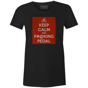 Keep Calm and Pedal Women'sMile24 - THREAD+SPOKE | MTB APPAREL | ROAD BIKING T-SHIRTS | BICYCLE T SHIRTS |