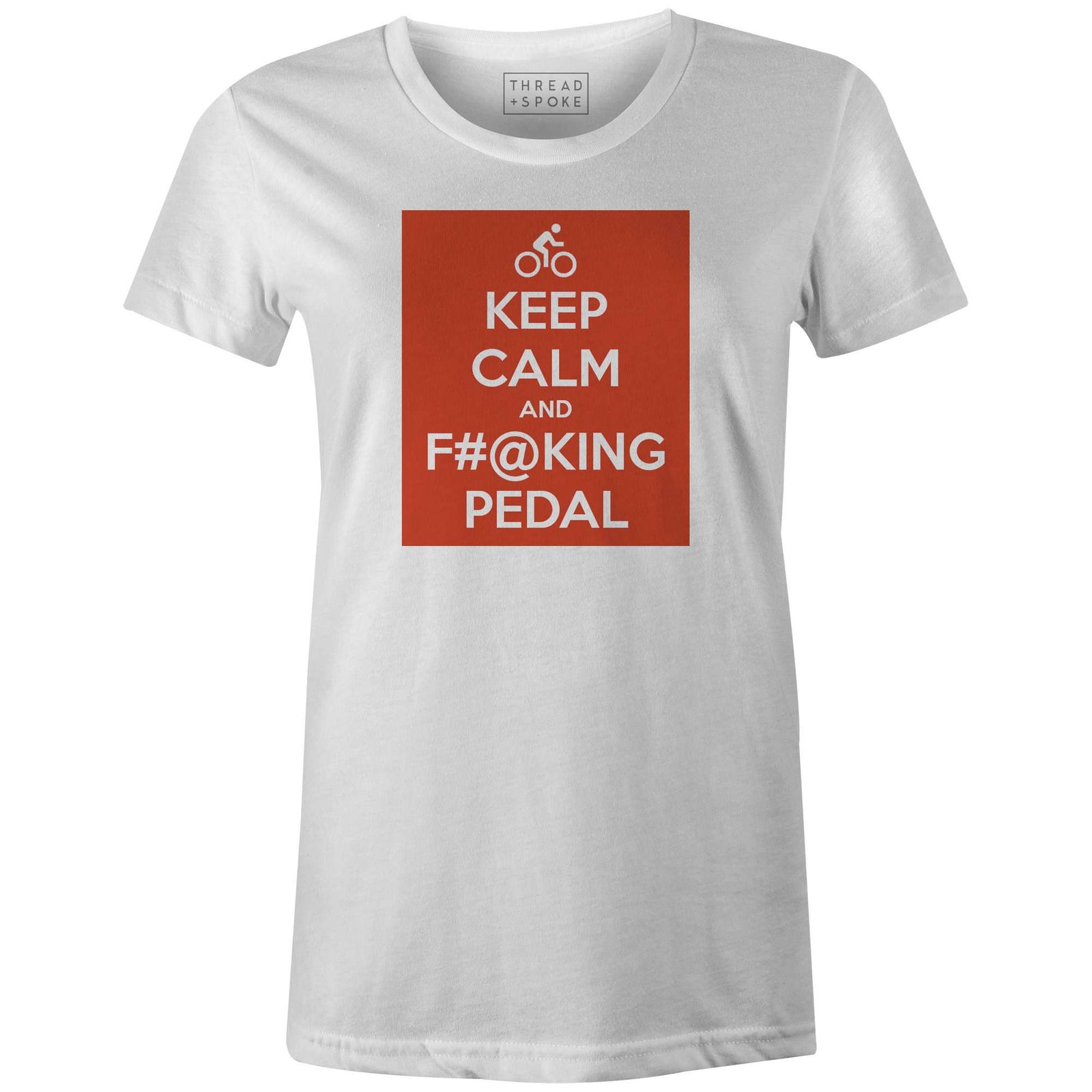 Keep Calm and Pedal Women'sMile24 - THREAD+SPOKE | MTB APPAREL | ROAD BIKING T-SHIRTS | BICYCLE T SHIRTS |