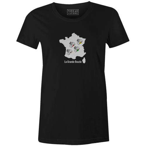 La Grande Boucle Women'sBICI - THREAD+SPOKE | MTB APPAREL | ROAD BIKING T-SHIRTS | BICYCLE T SHIRTS |
