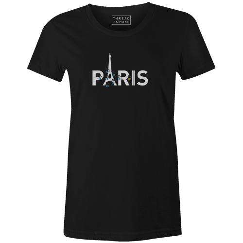 PARIS Women'sBICI - THREAD+SPOKE | MTB APPAREL | ROAD BIKING T-SHIRTS | BICYCLE T SHIRTS |