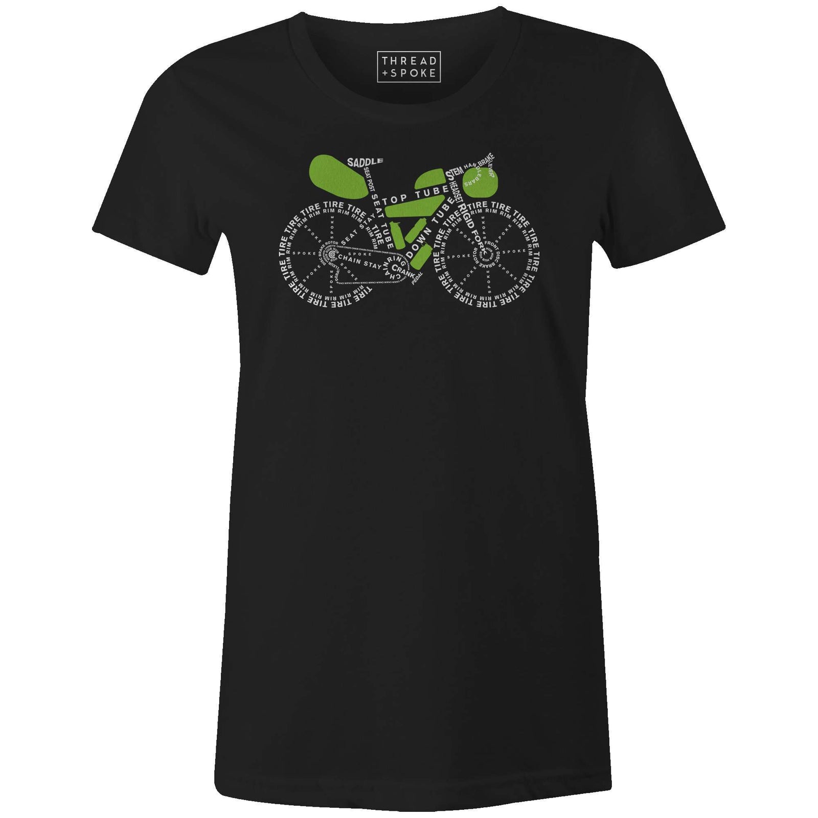 Bike Packing Anatomy Women'sReigedesign - THREAD+SPOKE | MTB APPAREL | ROAD BIKING T-SHIRTS | BICYCLE T SHIRTS |