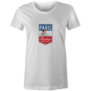 Paris Roubaix Badge Women'sThread+Spoke - THREAD+SPOKE | MTB APPAREL | ROAD BIKING T-SHIRTS | BICYCLE T SHIRTS |