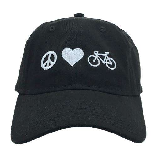 Peace Love Bicycles HatThread+Spoke - THREAD+SPOKE | MTB APPAREL | ROAD BIKING T-SHIRTS | BICYCLE T SHIRTS |