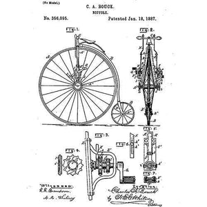 Bike Patent 1887Poster Bob - THREAD+SPOKE | MTB APPAREL | ROAD BIKING T-SHIRTS | BICYCLE T SHIRTS |