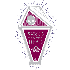 Shred Til Yer Dead Women'sDustin Fritz - THREAD+SPOKE | MTB APPAREL | ROAD BIKING T-SHIRTS | BICYCLE T SHIRTS |