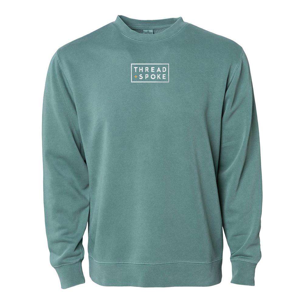 T+S Logo Crewneck Sweater Alpine GreenThread+Spoke - THREAD+SPOKE | MTB APPAREL | ROAD BIKING T-SHIRTS | BICYCLE T SHIRTS |