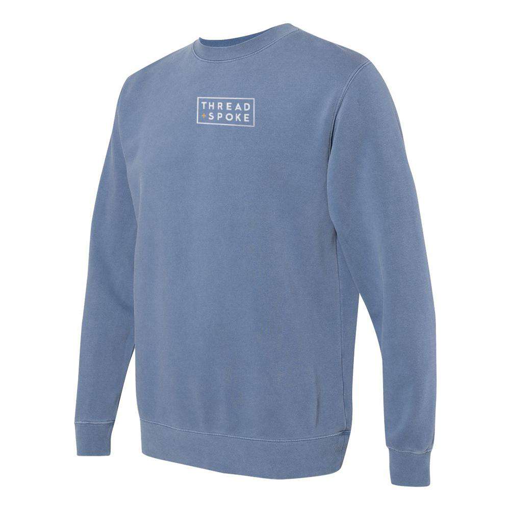 T+S Logo Crewneck Sweater Slate BlueThread+Spoke - THREAD+SPOKE | MTB APPAREL | ROAD BIKING T-SHIRTS | BICYCLE T SHIRTS |