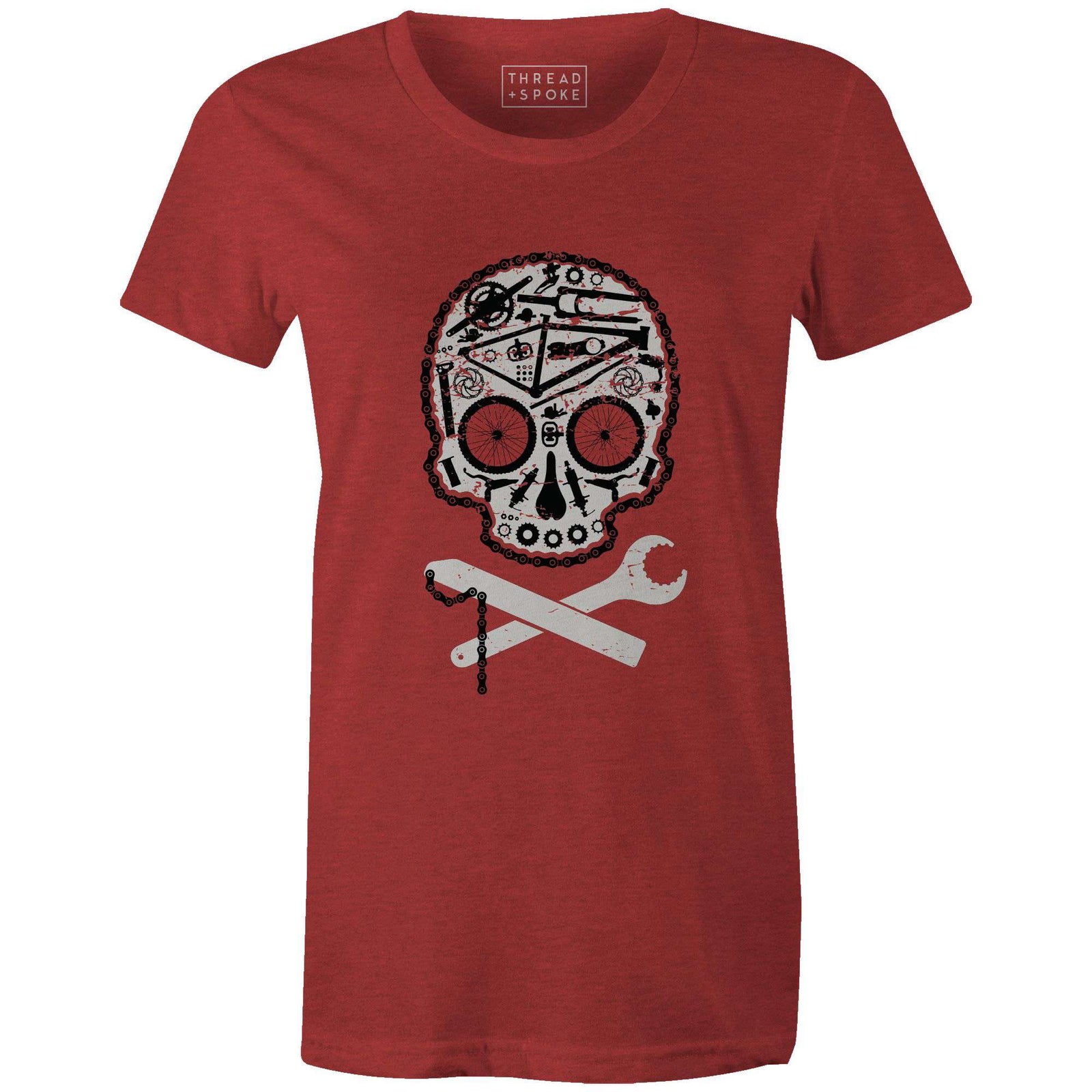 MTB Skull Women'sThread+Spoke - THREAD+SPOKE | MTB APPAREL | ROAD BIKING T-SHIRTS | BICYCLE T SHIRTS |