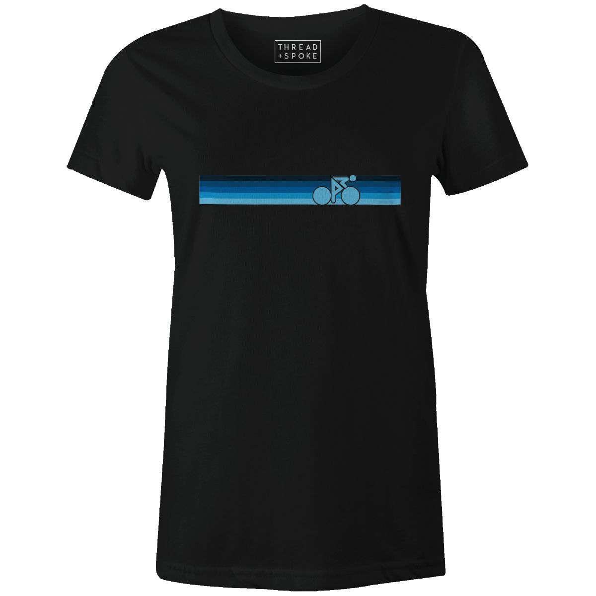 Rainbow Biker Retro Blue Women'sThread+Spoke - THREAD+SPOKE | MTB APPAREL | ROAD BIKING T-SHIRTS | BICYCLE T SHIRTS |