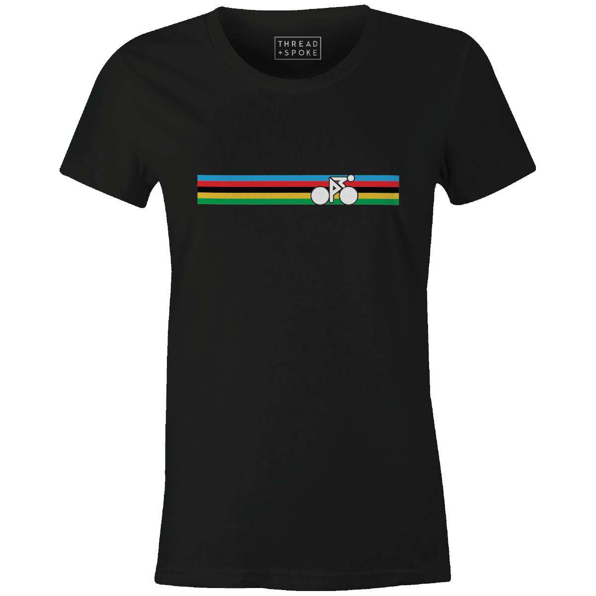 Rainbow Biker World Champ Women'sThread+Spoke - THREAD+SPOKE | MTB APPAREL | ROAD BIKING T-SHIRTS | BICYCLE T SHIRTS |