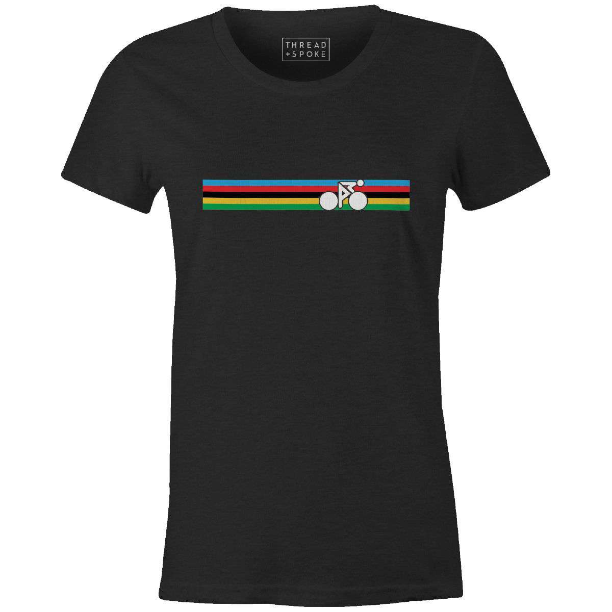 Rainbow Biker World Champ Women'sThread+Spoke - THREAD+SPOKE | MTB APPAREL | ROAD BIKING T-SHIRTS | BICYCLE T SHIRTS |